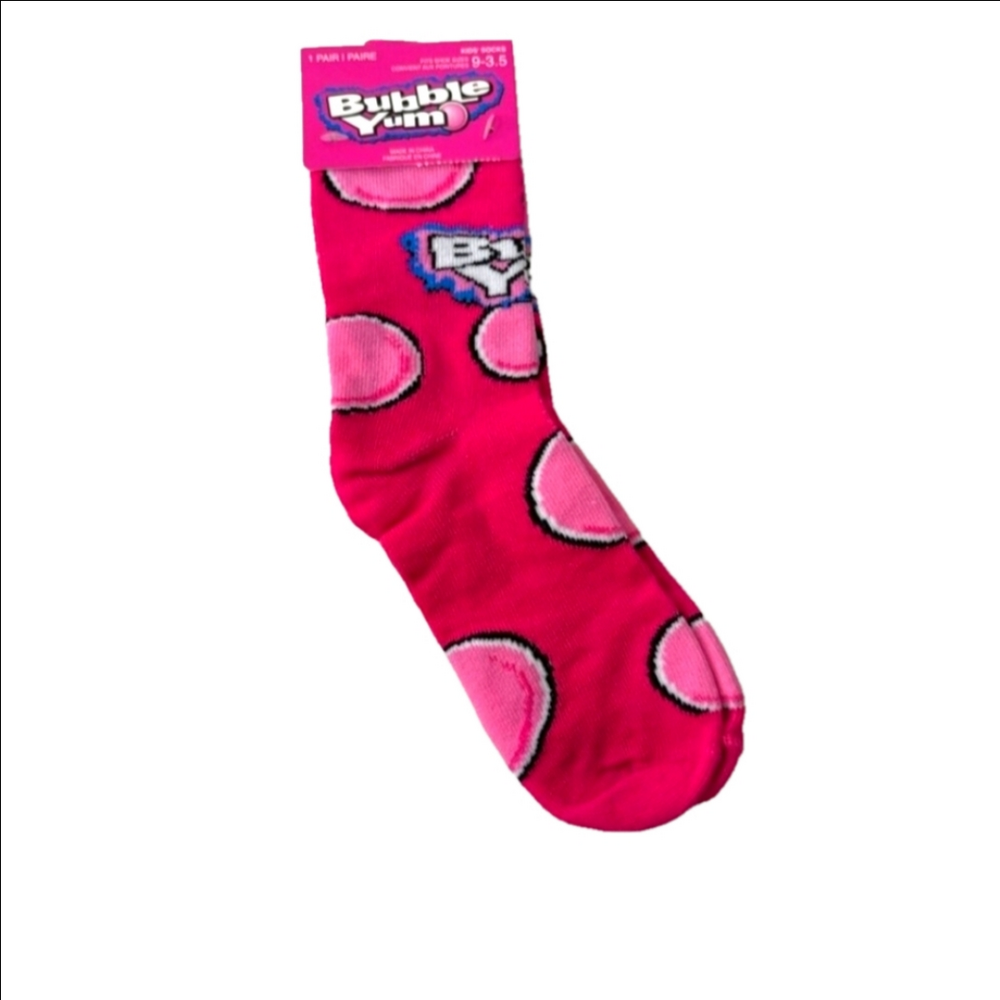 New Bubble Yum Bubble Gum Socks Graphic Novelty Gift Funny Kids Socks